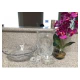 Q - FAUX ORCHIDS VASES, BOWL (K22)