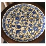R - DECORATIVE BLUE & WHITE WARE PLATE 19'DIA (K97