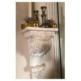 R - WALL SCONCE SHELF WITH CANDLESTICKS (K85)