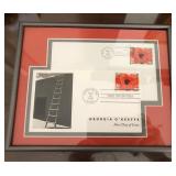 R - GEORGIA O'KEEFE STAMPS 1ST DAY FRAMED 8X10'