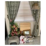 R - CURTAIN PANELS, FLOOR LAMP, STEP STOOL, MORE