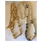 R - TWO PIECES COSTUME JEWELRY NECKLACES (J46)