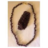 R - GEMSTONE CHIPS NECKLACE & BRACELET (J45)