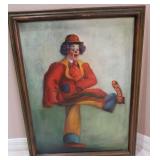 Q - CLOWN ART FRAMED 27X21' (R20)