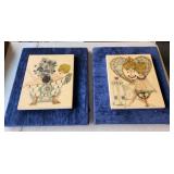W - TWO PIECES WHIMSICAL ARTWORK 15X12'EA (G142)