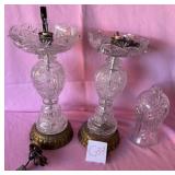 W - VINTAGE CRYSTAL TABLE LAMP PARTS (G37)