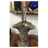 W - ANTIQUE SILVER BRIDE'S BASKET (L35)