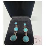 503 - PAIR OF STERLING SILVER & STONE EARRINGS (J5