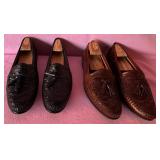 W - TWO PAIR MEN'S LOAFERS SIZE 9 (G44)