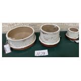 43 - TRIO OF RUSTIC CANYON PLANTERS (H29)