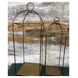 43 - GOLD METAL LANTERN SET