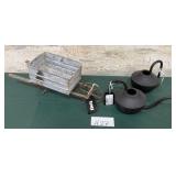 43 - RUSTIC METAL CART DECOR SET (H27)