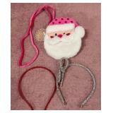 8 - ADORABLE SANTA PURSE AND HEADBANDS SET