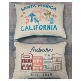 8 - CALIFORNIA THEMED DECORATIVE THROW PILLOWS