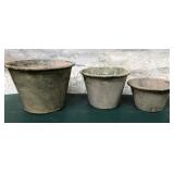 43 - RUSTIC TERRACOTTA PLANTER SET
