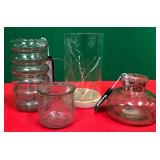 43 - DECORATIVE GLASS VASES SET (K241)