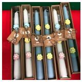 43 - DECORATIVE FLORAL TAPER CANDLE SET (K261)