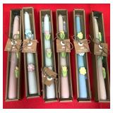 43 - DECORATIVE FLOWER TAPER CANDLES SET (K258)