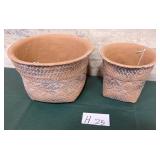 43 - RUSTIC WOVEN PLANTER SET (H25)