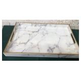 43 - MARBLE SERVING TRAY WITH HANDLES (A80)