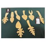 43 - GOLD LEAF CHEESE KNIFE SET (H28)