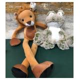 43 - PLUSH LION AND FROG TOYS (A14)