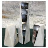 43 - MARBLE AND SHELL VASE SET (A93)