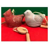 43 - RUSTIC BIRD ORNAMENT SET (K172)