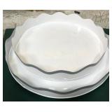 43 - WHITE SCALLOPED SERVING TRAYS (A95)