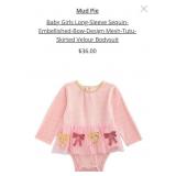 8 - BABY GIRLS SEQUIN BOW TUTU BODYSUIT 6-9M