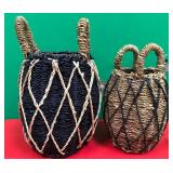43 - WOVEN SEAGRASS STORAGE BASKETS (K288)