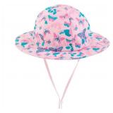8 - CHILDRENS PINK BUTTERFLY SUN HAT CAP