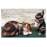 43 - REALISTIC CAT AND DOG FIGURINES (A12)