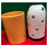 43 - PLAYFUL CERAMIC VASE PAIR (K145)