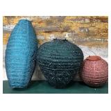 43 - DECORATIVE METAL LANTERN SET