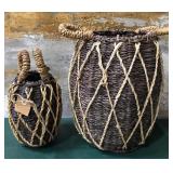 43 - DECORATIVE WOVEN BASKET PAIR (K36)