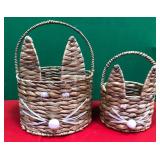 43 - WOVEN BUNNY BASKETS SET - (K244)