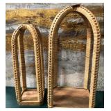 43 - RUSTIC WOOD ARCH DISPLAY STANDS