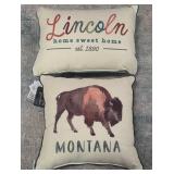 8 - LINCOLN MONTANA STATE THEMED THROW PILLOWS