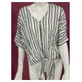 8 - COCO+CARMEN STRIPED BUTTON-FRONT BLOUSE