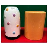 43 - PLAYFUL CERAMIC VASE PAIR (K143)