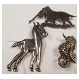 700 - THREE VINTAGE STERLING SILVER BROOCHES (E56)