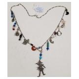 700 - STERLING SILVER CHARMS NECKLACE (E71)