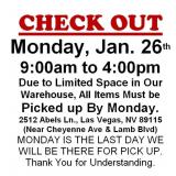 AUCTION PICK UP DAY & HOURS