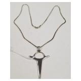 700 - HEAVY STERLING SILVER CHAIN & PENDANT (E50)