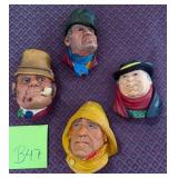 N - FOUR BOSSONS COLLECTIBLE WALL SCULPTURES (B47)