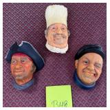 N - THREE BOSSONS COLLECTIBLE WALL SCULPTURES (B48