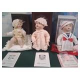 439 - LOT OF THREE COLLECTIBLE DOLLS WITH COAS (N7