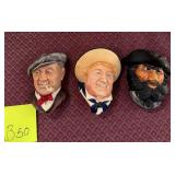 N - THREE BOSSONS COLLECTIBLE WALL SCULPTURES (B50