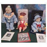 439 - LOT OF THREE COLLECTIBLE DOLLS WITH COAS